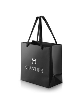 f4 GLANTIER czarna torebka prezentowa z logo