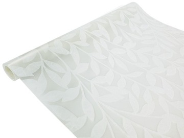 Пленка для окон, витрин, статический шпон, БЕЛЫЕ ЛИСТЬЯ, декоративная