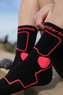 Носки Rollerblade Skate Socks, черные/розовые — женские носки для катания на роликовых коньках