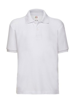 DZIECIĘCA KOSZULKA POLO FRUIT OF THE LOOM whi 140