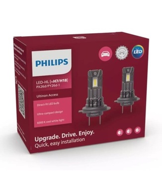 PHILIPS ŻARÓWKA LED H7 / H18 ULTINON ACCESS ŁATWY MONTAŻ 2SZT. 6000K