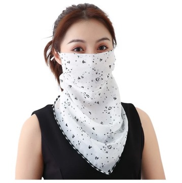 Fashion Face Cover Breathable Anti-Dust Sunscreen Neck Cover Women Chiffon