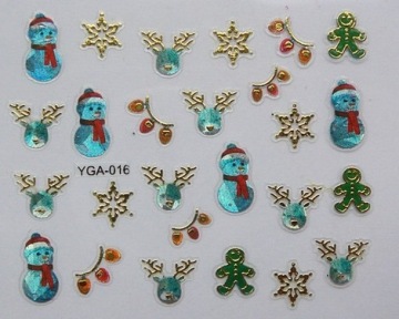 Naklejki 3D na paznokcie świąteczne RENIFERY Y26