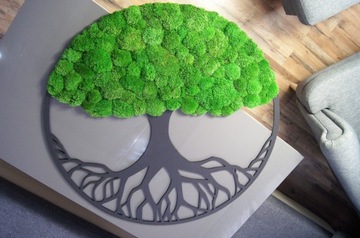 Декоративная картина на подушку из древесного мха 90 см