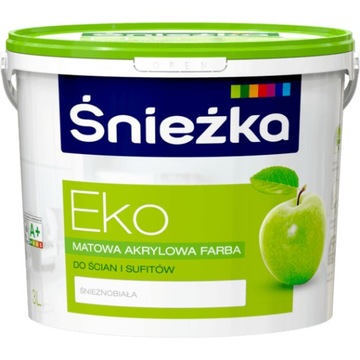 EKO ŚNIEŻKA FARBA AKRYLOWA MATOWA BIAŁA 3L