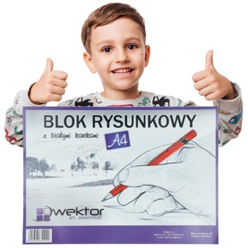 BLOK RYSUNKOWY BIAŁY A4 20 ARKUSZY 80g/m2 DO RYSOWANIA I MALOWANIA