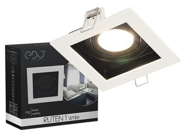 LAMPA OPRAWA HALOGENOWA WPUSZCZANA RUCHOMA BIAŁO-CZARNA EDO