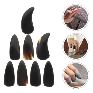 8шт накладные ногти для взрослых с рогом Guzheng Nails