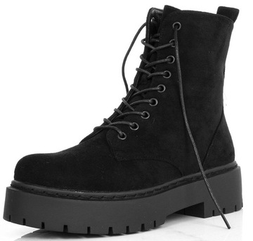7791 ЧЕРНЫЕ ЗАМШЕВЫЕ БОТИНКИ НА ШНУРОВКЕ НА ПЛАТФОРМЕ 40
