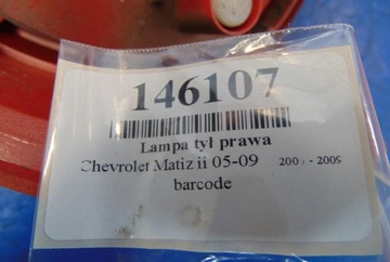 CHEVROLET MATIZ II 0.8 BENZÍN SVĚTLO ZADNÍ PRAVÁ