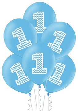 BALONY NA ROCZEK PIERWSZE URODZINY 1 BALON 5 SZTUK