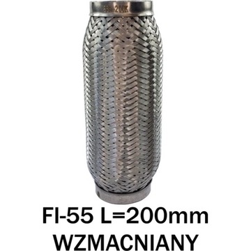 ZŁĄCZE ELASTYCZNE WYDECHU FI-55 L=200mm WZMACNIANE