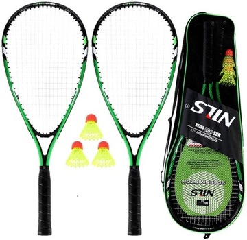 NILS Набор из 2 ракеток + 3 воланов для SPEED Badminton Crossminton