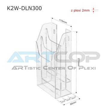 3xDL Подвесной карман для листовок, папок из PLEXI /N буклет для документов