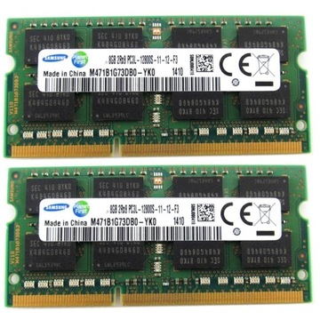 PAMIĘĆ RAM DDR3 16GB 2x8GB DDR3 SO-DIMM PC3L 12800S 1600MHz