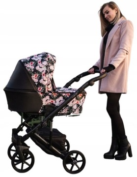 Wózek dziecięcy Baby Merc Mango 3w1 wzór kwiatki