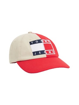 TOMMY HILFIGER CZAPKA Z DASZKIEM SPLICE RED/BEIGE