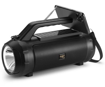 GŁOŚNIK BLUETOOTH PRZENOŚNY SOLARNY LATARKA LED RA