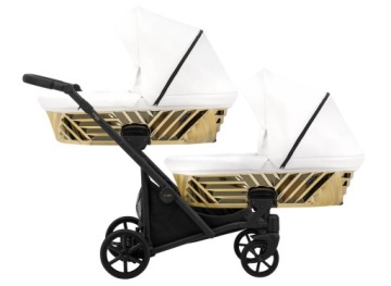 Візок Для двійні 4 в 1 Ivento DUO Glam 16 Білий Pearl Біло Золотий | KUNERT