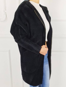 ПАЛЬТО ЖЕНСКОЕ АЛЬПАКА, ШЕРСТЬ, КАПЮШОН, ЦВЕТ - МОЛНИЯ