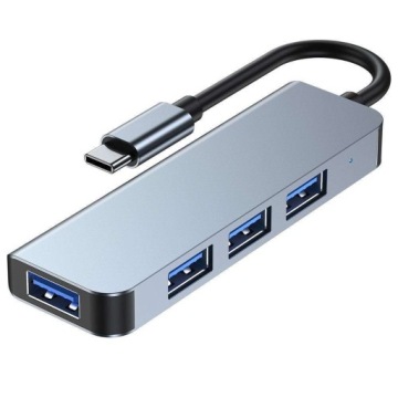 Адаптер-концентратор USB V1-HUB 4в1 USB-C Серый