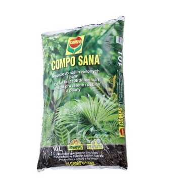 Грунт для зеленых растений и пальм Areca Monstera Ficus Compo 10л