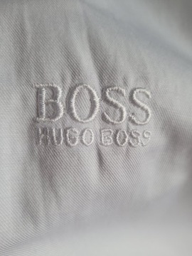 Hugo Boss Biała Koszula Męska L małe białe logo na piersi