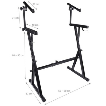 ПОДСТАВКА ДЛЯ КЛАВИАТУРЫ ФОРТЕПИАННЫЙ ОРГАН ДВОЙНОЙ РЕГУЛИРУЕМЫЙ