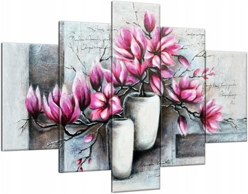 OBRAZ NA PŁÓTNIE DO SALONU MAGNOLIE KWIATY 150x105