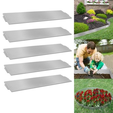 Aufun Obrzeże trawnikowe Metalowe 10 mx 15 cm(10 sztuk, srebro)