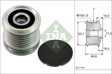 ALTERNÁTOR - SPOJKA JEDNOSMĚR SCHAEFFLER INA 535 0165 10