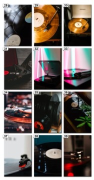 Картина на холсте - Виниловый проигрыватель, множество узоров.