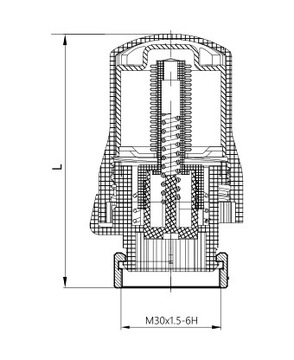 Термостатическая головка радиатора MINI белая, модель 398