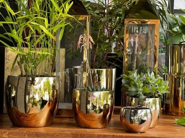 КЕРАМИЧЕСКИЙ ЦВЕТОЧНЫЙ ГОРШОК КРЫШКА ЗОЛОТОЙ ШАР ЦВЕТОЧНОЕ УКРАШЕНИЕ