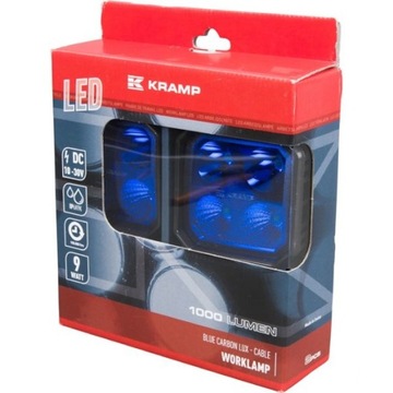 Lampa robocza LED 9W 1000 lm niebieska opryskiwacz