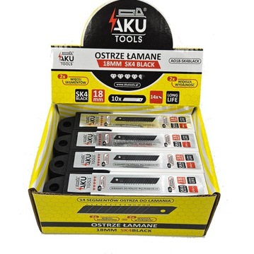 Ostrza wymienne łamane AkuTools SK4 Black 18 mm
