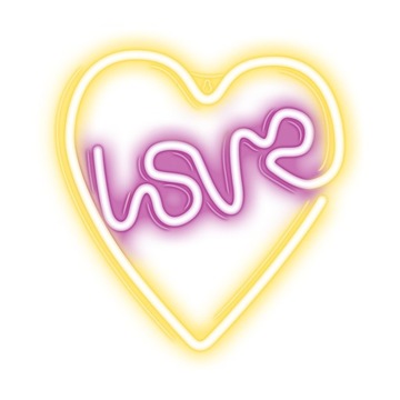 Neon LED LOVE W SERCU Fiolet Biały USB 5V Neolia