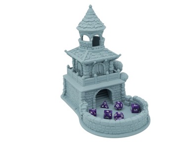 Kamienna chatka duża wieża do kości - Dice Tower Szary jasny