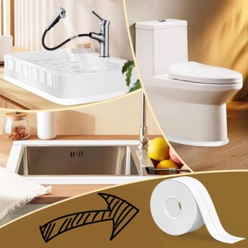 ВОДОНЕПРОНИЦАЕМАЯ УПЛОТНИТЕЛЬНАЯ ЛЕНТА ДЛЯ ДУШЕВОГО ПОДДОНА ВАННЫ 3 метра x 36 мм - ШИРОКАЯ