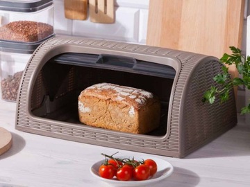 КОНТЕЙНЕР ДЛЯ ХЛЕБА РОТИНОВЫЙ серо-коричневый 749