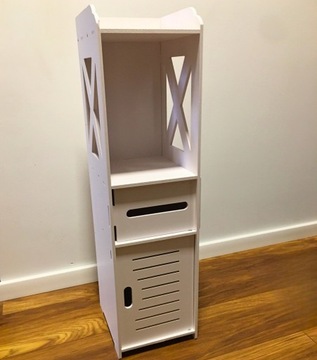 ШКАФ ДЛЯ ВАННОЙ, АЖУР, БЕЛЫЙ СТОЛБ, ПОЛКА ДЛЯ БУМАГИ, КОСМЕТИКА
