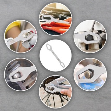 Ключ рожковый универсальный двусторонний, дюйм 8-22мм, torx, серебристый