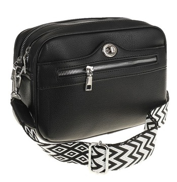 Victoria&CO Elegancka Torebka Damska listonoszka kuferek ARC663 Black