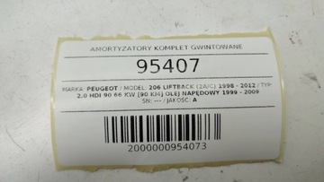 TLUMIČ KOMPLET ZÁVITOVÉ MTS PEUGEOT 206