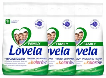 Zestaw Lovela Family Proszek do prania koloru dla całej rodziny 3 x 2,1 kg