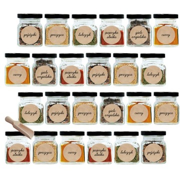 приправы баночки для специй 120 мл 24 шт и наклейки 150 шт и мерная ложка