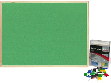 Tablica tekstylna filcowa 60x40 Zielona ZESTAW