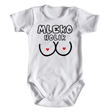Body niemowlęce MLEKOHOLIK, śmieszne napisy