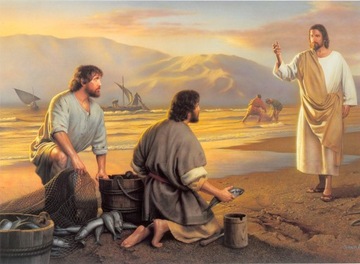 OBRAZ NA PŁÓTNIE JEZUS PAN BARKA PREZENT 50x70