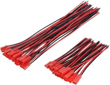 Zestaw 20 złączy JST 22 AWG 2 piny 10 cm 15 cm do lamp taśmowych LED RC